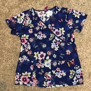 Scrub works Mock wrap top